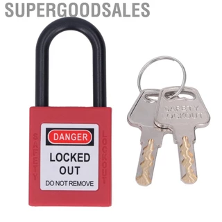 Supergoodsales 38 มม. Lockout Tagout Lock ไนลอนป้องกันฝุ่นพลังงานกุญแจแยกความปลอดภัยพร้อมกุญแจ 2 ดอก