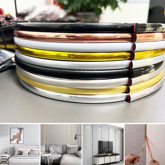 สติกเกอร์ PVC ลายเส้น 3D มีกาวในตัว 3 เมตร กันน้ํา สําหรับติดตกแต่งขอบเพดาน เฟอร์นิเจอร์ ผนังบ้าน