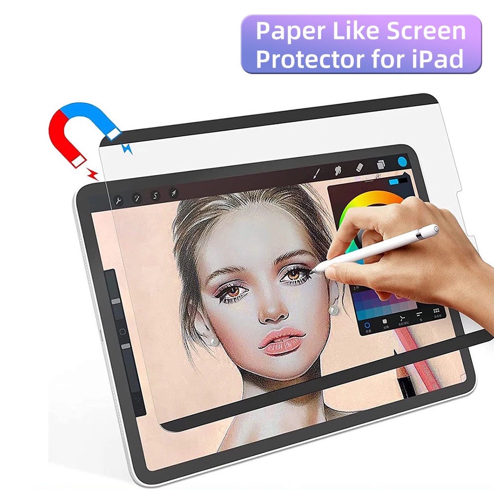 ฟิล์มกระดาษ แม่เหล็ก paperlike magnetic ถอดออกได้ Air8 Air7 air6 gen 11 10 9 8 7 ติดทับกระจกได้ สำหรับ iPad Air5 Air4