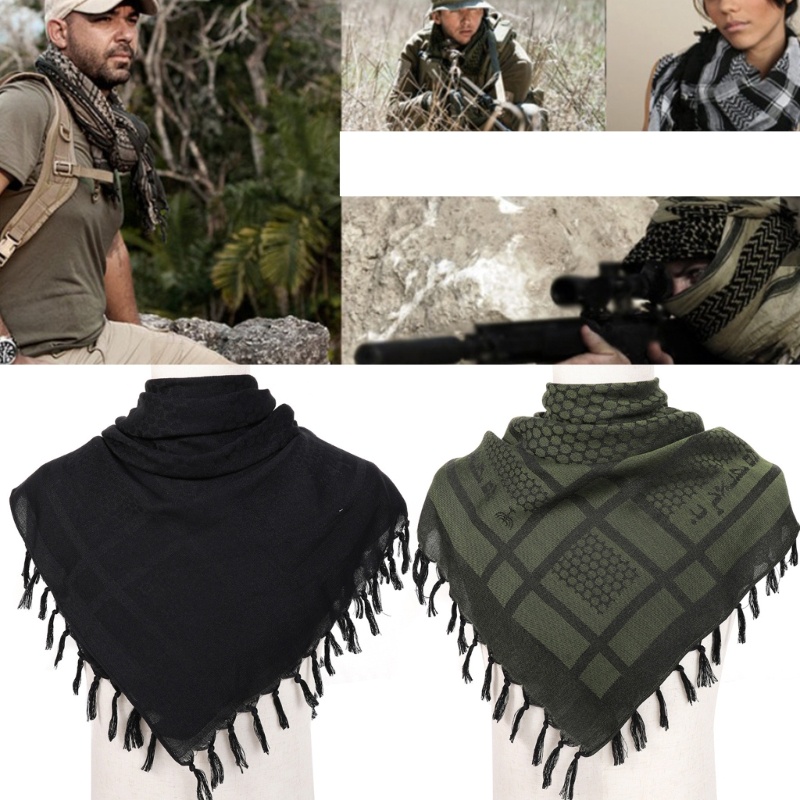 Flov4 Middle East Man ผ้าพันคออาหรับผู้ที่ชื่นชอบทางยุทธวิธี Kerchief ผ้าโพกหัวอเนกประสงค์