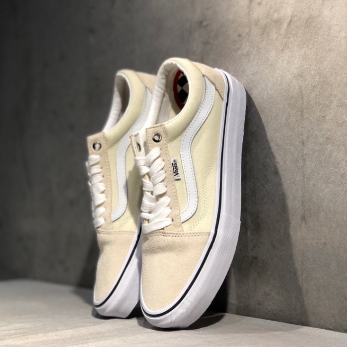 chuiloufz  Vans OLD SKOOl Off White Low Top Casual Board Shoes GD3P รองเท้า new