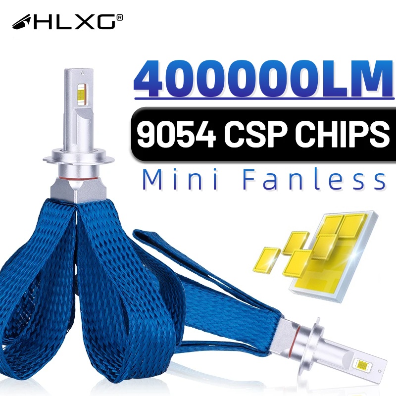 หลอดไฟหน้า LED H4 H7 H11 9005 9006 9012 พร้อมชิป 9054 1 คู่ 400000Lm สายพานทองแดง ระบายความร้อน สําหรับรถยนต์ 6000K สีขาว