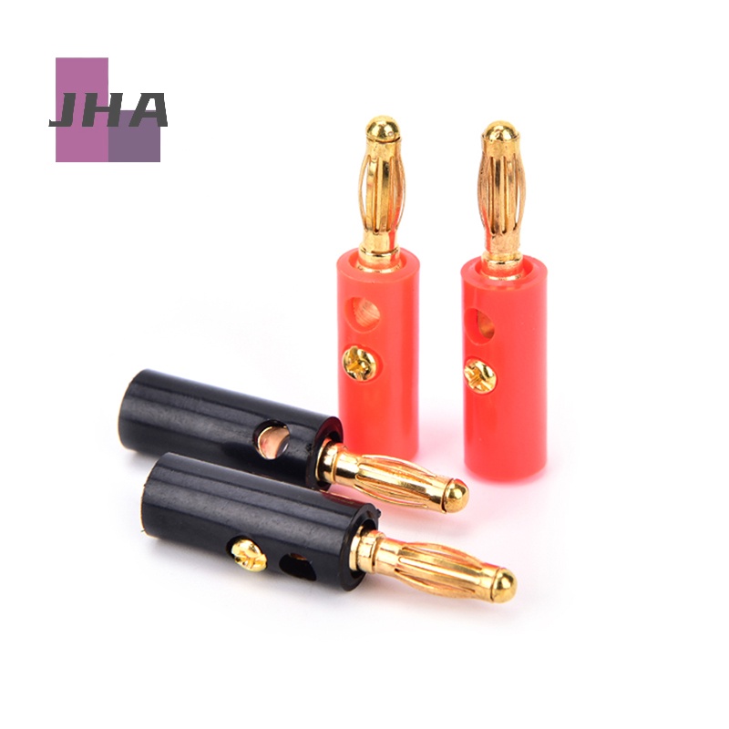 JHA ใหม่ ปลั๊กกล้วยเชื่อมต่อลําโพง 4 มม. สีทอง 10 ชิ้น รูปที่ 2