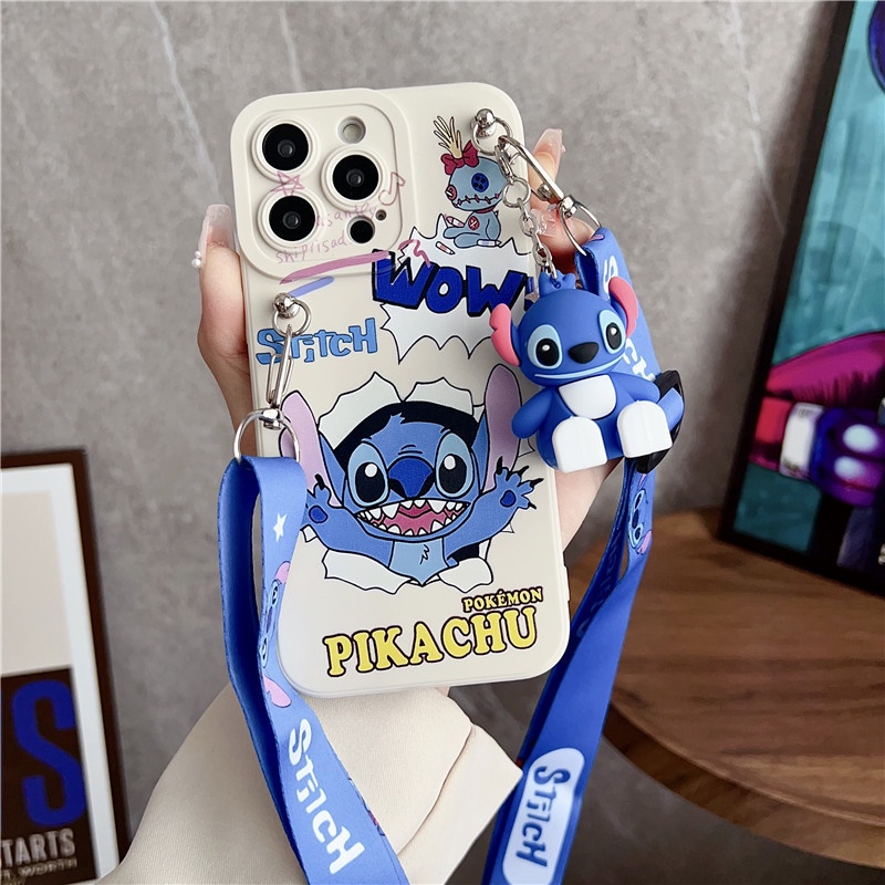 3D น่ารัก การ์ตูน เคส For OPPO Realme 8 8Pro 8i 7 7Pro 5 5i 5s 5Pro 6i C3 เคสมือถือ 3D Pupil eye Cute Cartoon Phone Case Wear the same lanyard bracket Stitch Soft TPU Protective Cover