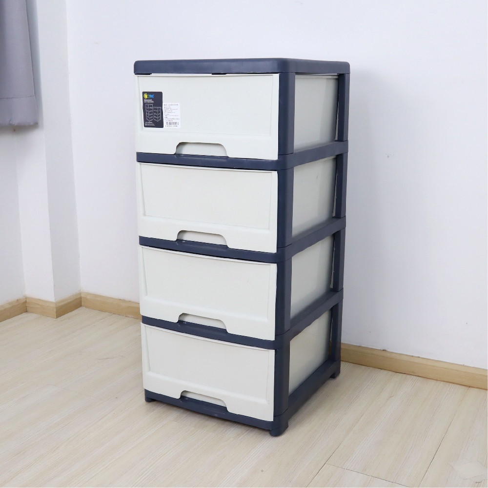 good.garden29 GOME ตู้ลิ้นชักท็อปพลาสติก 4 ชั้น 38x43x81ซม. รุ่น 5858 สีเทา ยอดขายอันดับ1