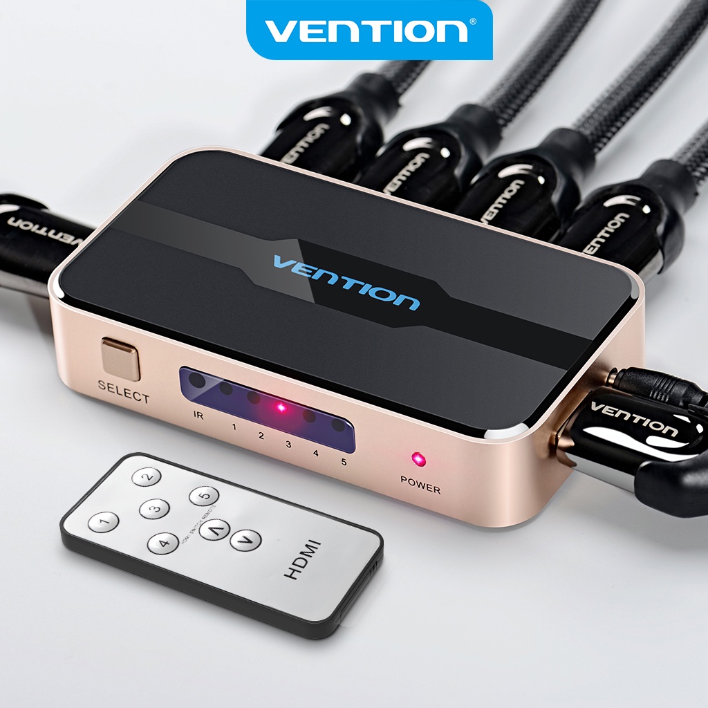 Vention HDMI สวิทช์ 5 In 1 Out 4K * 2K 3D HD HDMI Splitter