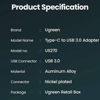 Ugreen อะแดปเตอร์แปลงสายเคเบิล Usb C Otg Usb 3.0 เป็น Type C สําหรับ Samsung S10 Usb Otg