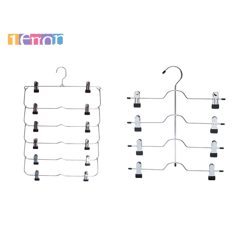 [Lemon] ใหม่ ไม้แขวนเสื้อโลหะ 6 ชั้น กันลื่น ประหยัดพื้นที่ สําหรับแขวนกางเกงกระโปรง กางเกงขาสั้น