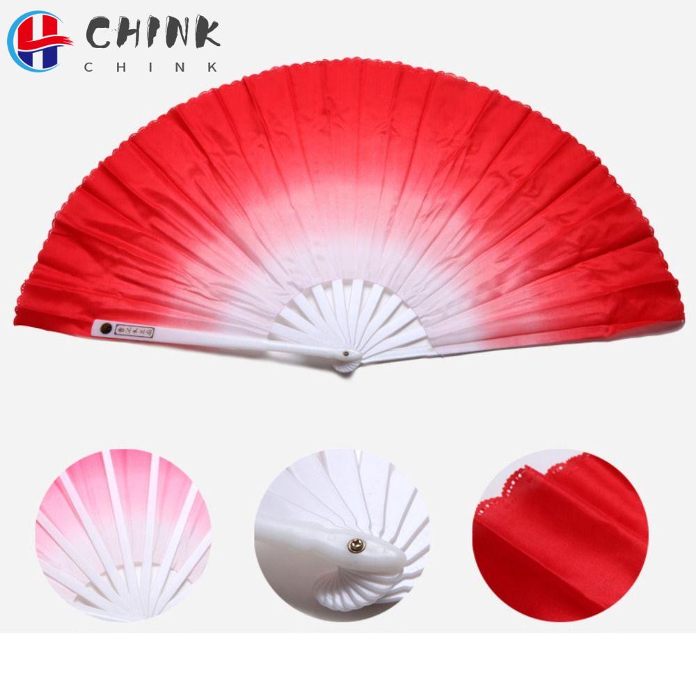Chink พัดเต้นระบําหน้าท้อง ผ้าไหม สีชมพู สีแดง สีเขียว สีฟ้า 32.5 ซม. สําหรับการแสดงเพลง