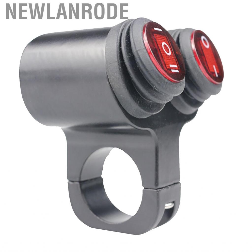 Newlanrode สวิตช์ไฟรถจักรยานยนต์กันน้ำ 12V แรงดันไฟฟ้าอินพุตไฟฉุกเฉินพร้อมไฟแสดงสถานะ