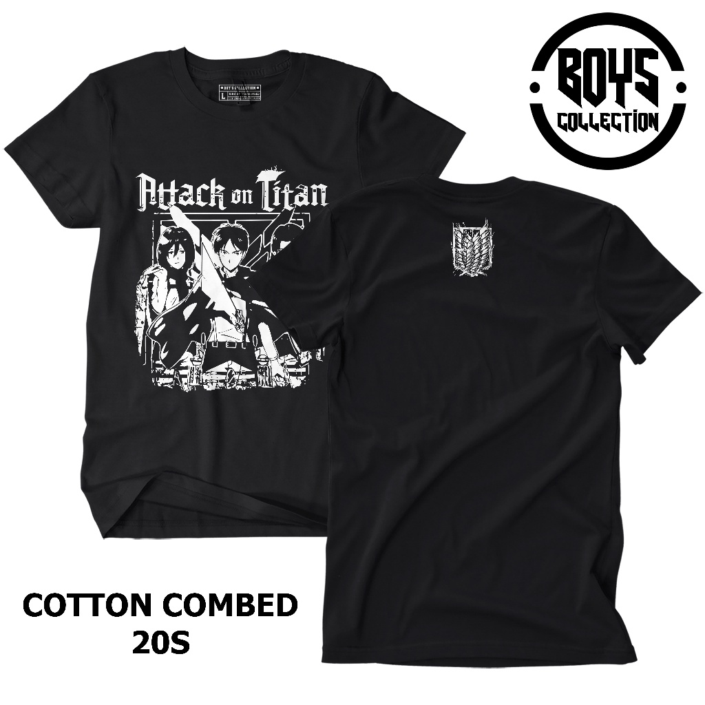 พร้อมส่ง เสื้อยืด พิมพ์ลายอนิเมะผ่าพิภพไททัน Kaos Combed 20s BC168