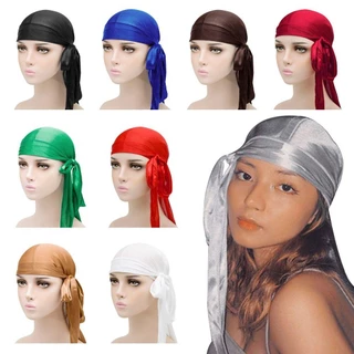 Osier1 Silk Durag, ผ้าพันหัว Pre-Tied ยืดหยุ่น, แฟชั่นปรับผู้ชายผู้หญิง Breathable Head Wrap
