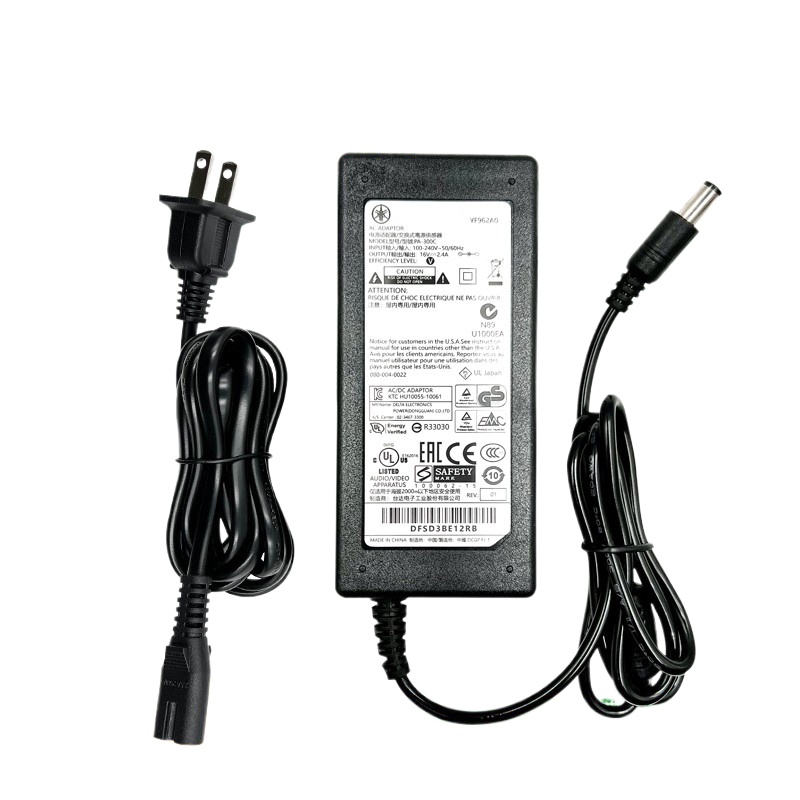 YAMAHA YAMAHA คีย์บอร์ดอิเล็กทรอนิกส์ PSR-S670 S770 S970 สายไฟอะแดปเตอร์เครื่องชาร์จ 16V 2.4A