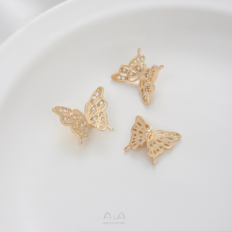 Spacer ลูกปัดผีเสื้อทําด้วยมือ diy 14K Gold-clad สีระบุฝังเพทาย ราคา ถูกที่สุด ดีลบีเคเค แกลเลอรีภาพที่ 8