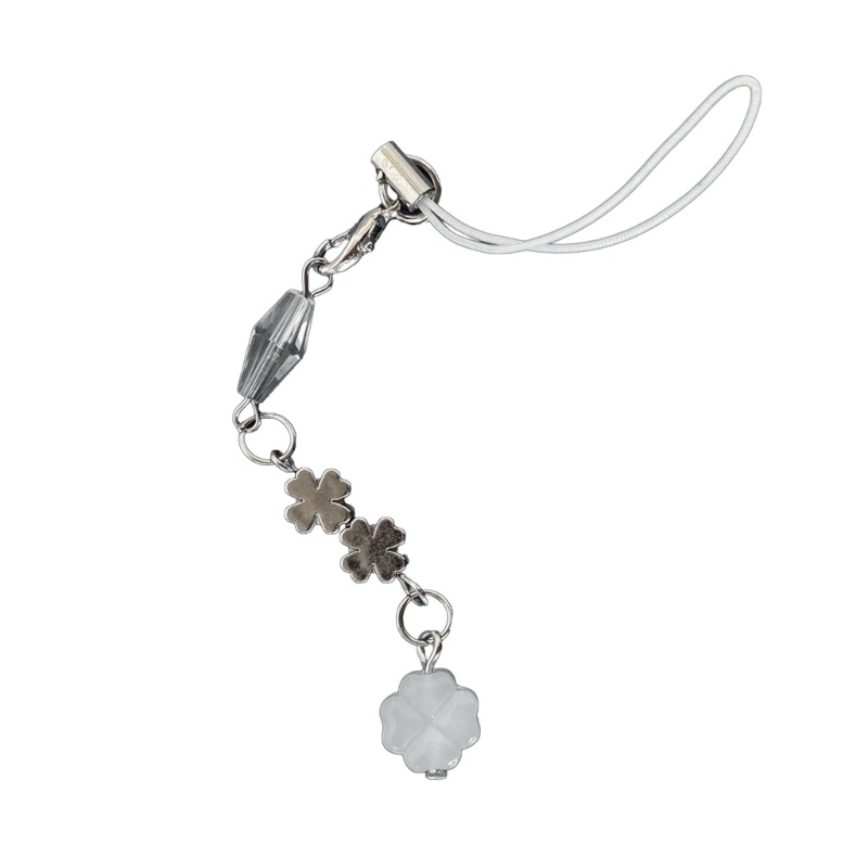 Ch*【พร้อมส่ง】จี้คริสตัล รูปใบไม้สี่ใบ แฮนด์เมด หรูหรา สําหรับห้อยโทรศัพท์มือถือ - รูปที่ 7