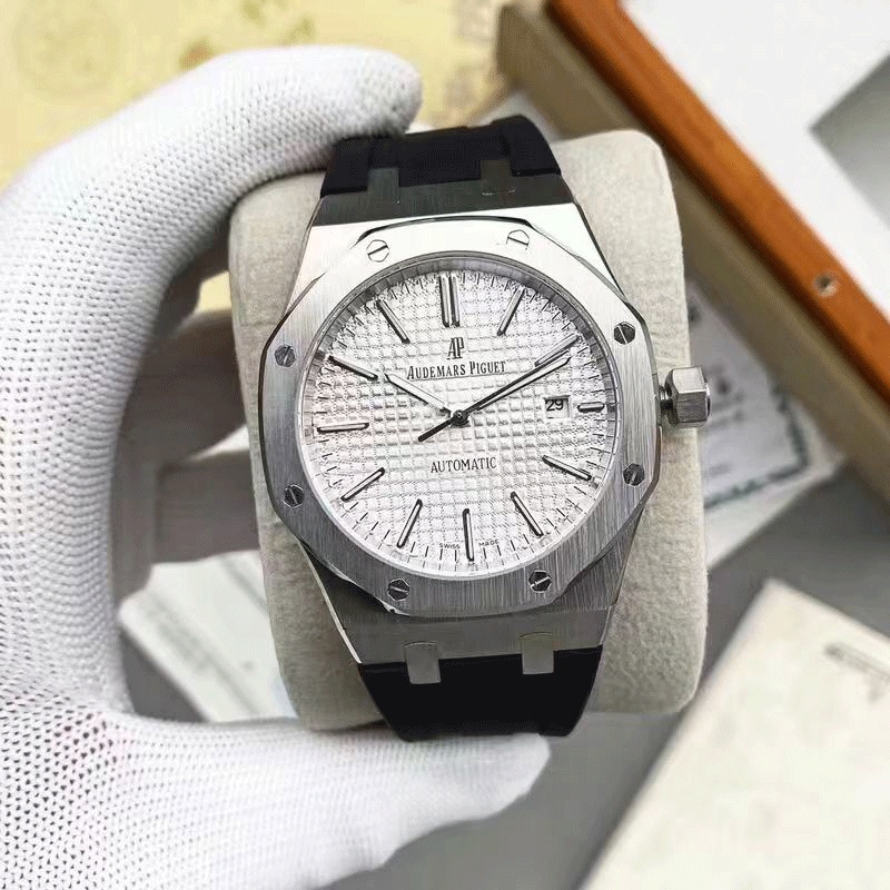AP_Men คุณภาพสูง⌚ สายเหล็กนาฬิกาคู่ผู้หญิงหรูหรายางแบรนด์แฟชั่นธุรกิจนาฬิกาควอทซ์ Jam tangan lelaki Perempuan Wanita
