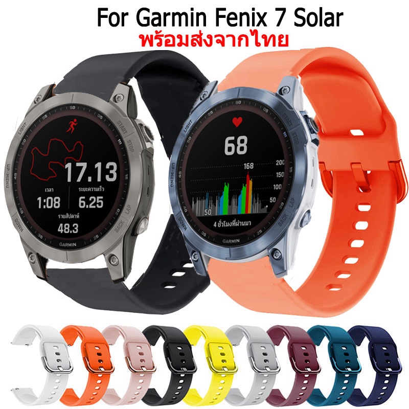 สายนาฬิกา สําหรับGarmin Fenix 7 Solar สายนาฬิกาข้อมือยางซิลิโคน สําหรับ  garmin fenix7 Solar Smart W