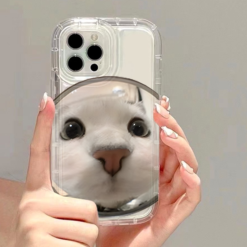 Cute Cat กรณีที่ชัดเจน for iPhone 15 Pro Max Case iPhone 11 12 13 14 X XR XS 6 7 8 Plus SE 2020 ซิลิโคนอ่อนนุ่ม ปิดบัง