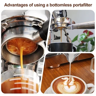 ☕☕☕ 58 มม. ก้านชงกาแฟ ด้ามชงกาแฟ หัวชงกาแฟ E61 Coffee Bottomless Portafilter ที่จับกาแฟ 2 หูที่จับก้นทึบ