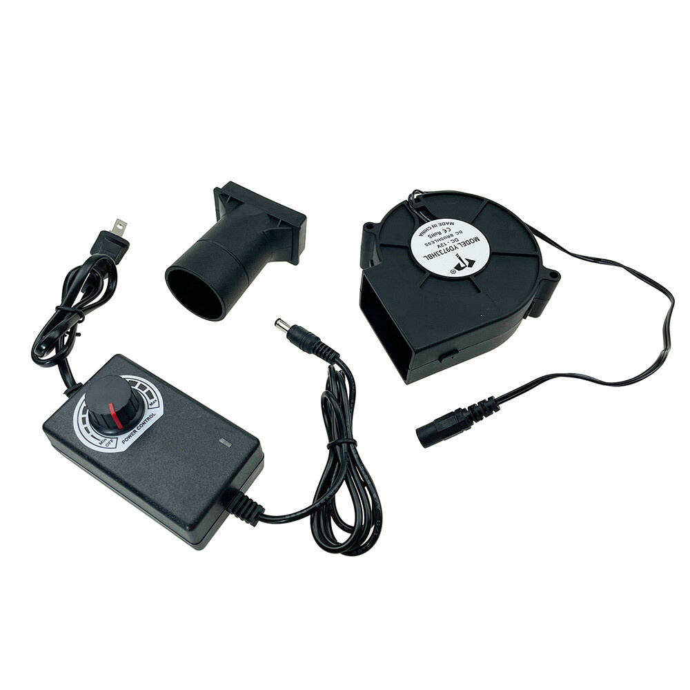พัดลมหอยโข่ง ปรับรอบได้ 12V DC กับอะแคปเตอร์ ลมแรง พัดลมระบายอากาศ พัดลมเทอร์โบ พัดลมโบลเวอร์ พัดลมโข่ง พัดลมเป่าเตา
