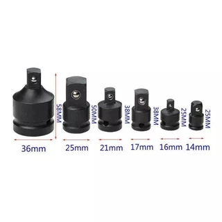 พร้อมส่ง ข้อลด ข้อเพิ่ม ข้อต่อบล็อค หัวแปลงบล็อกลม สำหรับงานหนัก งานลม 6ขิ้น/ชุด