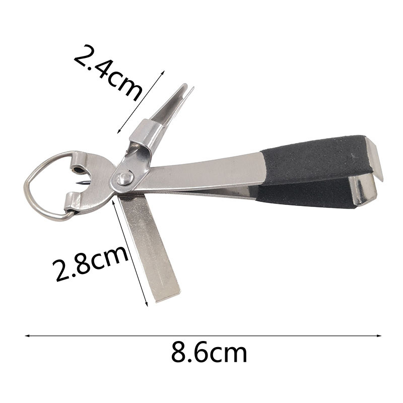 Outkit ตกปลาสแตนเลส Nipper เครื่องตัดสาย Clipper Hook Eye ทําความสะอาด Quick Knot เครื่องมือ Hook Sharpener Fly Tying เครื่องมือ Tackle - รูปที่ 3