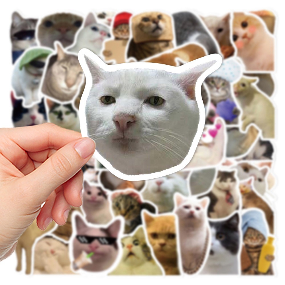 💥พร้อมส่ง💥 มีมแมวยอดนิยม ทรัมป์ CUTE EMOJI CAT sticker สติกเกอร์ กันน้ำ รูปแบบที่แตกต่างกัน 50ชิ้น - รูปที่ 2