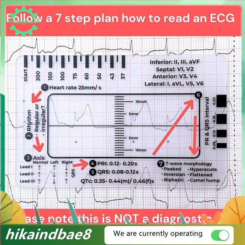 [hIkAi] ไม้บรรทัด ECG 7 Step, ไม้บรรทัด ECG 7 Step สําหรับ ECG/EKG การถ่ายผ่านทาง, การวิเคราะห์และกา