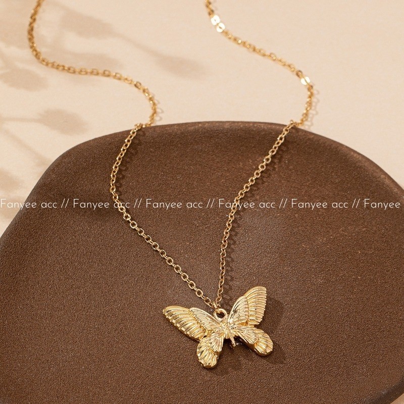 [Fanye] สร้อยคอพร้อมจี้ผีเสื้อหวานหรูหราและนุ่ม Q886