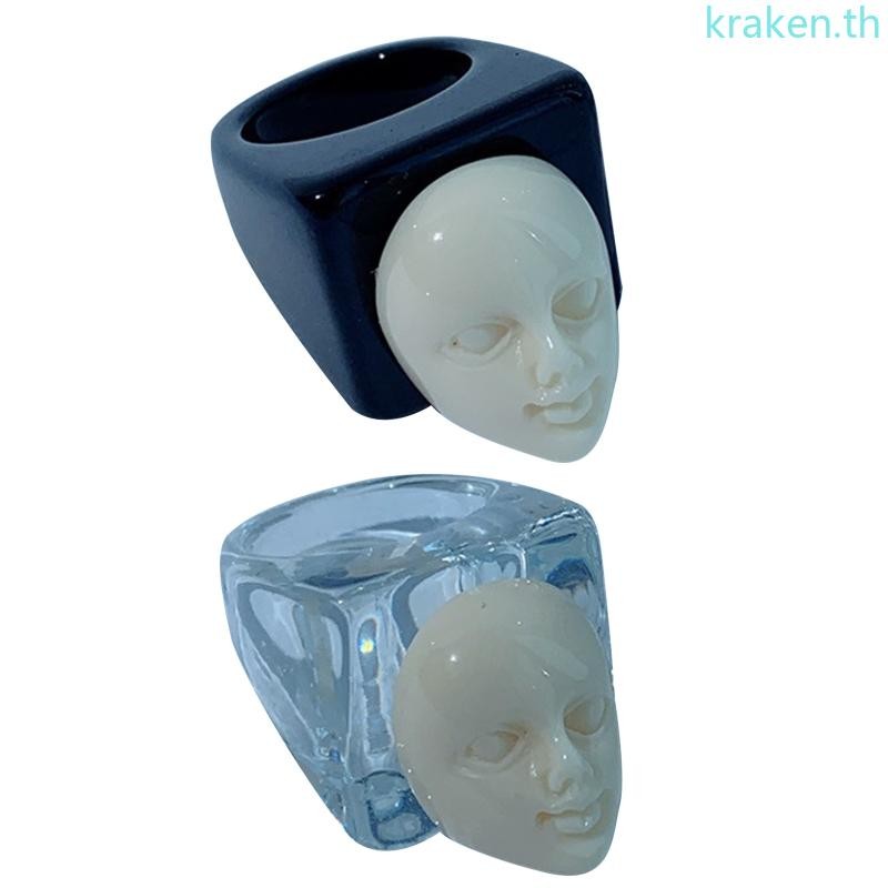 Kra Retro 3D Grimace แหวน Knuckle-Ring วันเกิดสําหรับแฟนแฟนวาเลนไทน์ครบรอบ Hypoallergenic