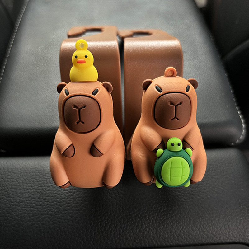 พร้อมส่ง ตะขอนรถยนต์ Capybara สไตล์การ์ตูน แข็งแรง ทนทาน อเนกประสงค์ ติดตั้งง่าย ตะขอรถ - รูปที่ 6