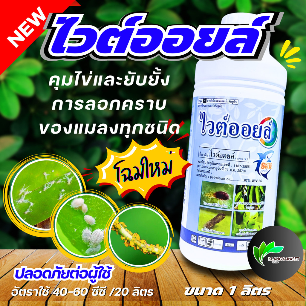 ไวท์ออยล์ ไวต์ออยล์ ช่วยคุมไข่แมลง ขนาด 1 ลิตร ไวท์ออยต์ ไวท์ออยด์ ไวออย  (ไวต์ออยล์ whiteoil)