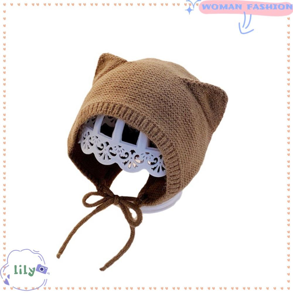 Lily Pullover Hat, Plush ถัก Bonnet Caps, ทารกแรกเกิดฤดูหนาว Warm หนาหมวกฤดูใบไม้ร่วงฤดูหนาว