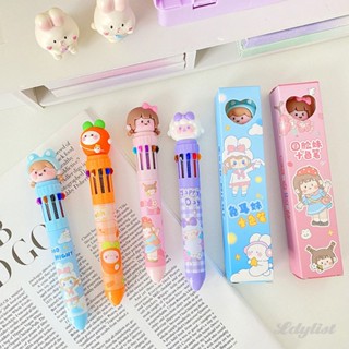 ✿ ปากกาลูกลื่น 10 สีน่ารัก ปากกากดหลากสี ปากกาลูกลื่น บัญชีมือ ปากกา น่ารัก อุปกรณ์เครื่องเขียนนักเรียนของขวัญ