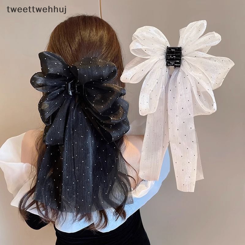 Tw แฟชั่นขนาดใหญ่โบว์ผม Claw คลิป Super Fairy อารมณ์ Headdress ผู้หญิงหวานอุปกรณ์เสริมผม huj