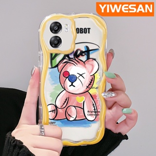 เคสโทรศัพท์มือถือแบบนิ่ม ใส กันกระแทก ลายการ์ตูนหมีน่ารัก สีชมพู สําหรับ OPPO A57 2022 A77 2022 A57s A77E A77S