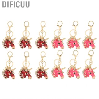 Dificuu 6 Pcs Key Chains Cartoon Style Shiny Luster Metal Decorative Practical Compact Portable Pendant for DIY Decoration