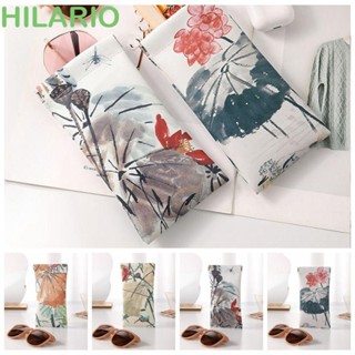 Hilario เคสแว่นตากันแดด ปิดเองได้ ลายใบบัว หมึกจีน จุของได้เยอะ สําหรับผู้หญิง