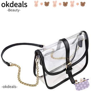 Okdeals กระเป๋าสะพายไหล่ PVC ทรงโท้ท สําหรับเดินทาง