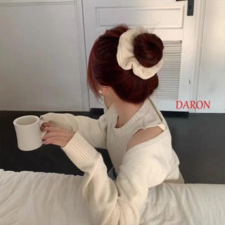 Daron ยางรัดผมหางม้าถัก สีพื้น สไตล์เกาหลี เรียบง่าย เครื่องประดับผม สําหรับผู้หญิง