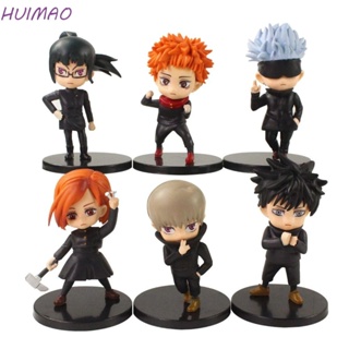 Huimao ตุ๊กตาฟิกเกอร์ Jujutsu Kaisen Kugisaki Nobara Fushiguro Megumi Gojo Satoru Q Version ของเล่นสําหรับเด็ก 6 ชิ้น ต่อชุด