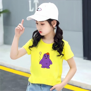 Qihang Baby Grimace เสื้อยืดแขนสั้น ทรงหลวม ระบายอากาศ สําหรับเด็กผู้ชาย และเด็กผู้หญิง