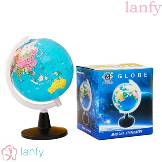 Lanfy ลูกโลกแห่งโลก พร้อมขาตั้ง พลาสติก ขนาดเล็ก เพื่อการเรียนรู้ สําหรับนักเรียน