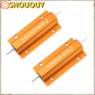 Shououy ตัวต้านทานสายไฟ อลูมิเนียม 4 โอห์ม ติดตั้งง่าย ±5% 100W 2 ชิ้น