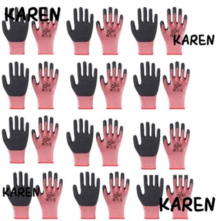 Karen ถุงมือยาง กันความร้อน สีชมพู ไซซ์ L สําหรับทําอาหาร 12 คู่