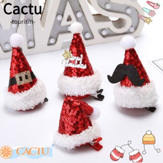 Cactu กิ๊บติดผม รูปหมวกคริสต์มาส เครื่องประดับผม ของขวัญคริสต์มาส