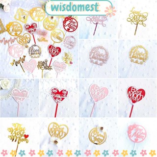 WISDOMEST Happy Mothers Day ของตกแต่งเค้ก คัพเค้ก DIY