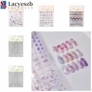 Lacyeszb สติกเกอร์ตกแต่งเล็บ ลายตัวอักษรภาษาอังกฤษ กางเขน สีบรอนซ์ DIY