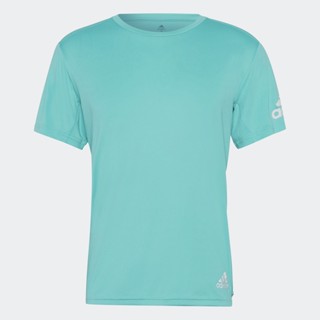 adidas วิ่ง เสื้อยืด Run It ผู้ชาย สีเทอร์คอยส์ HB7475