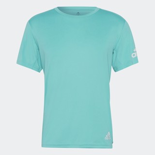 adidas วิ่ง เสื้อยืด Run It ผู้ชาย สีเทอร์คอยส์ HB7475